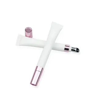 Roze Cosmetica Zachte Biologisch Afbreekbaar Cream Tube Massage Oogcrème Metalen Applicator Buis