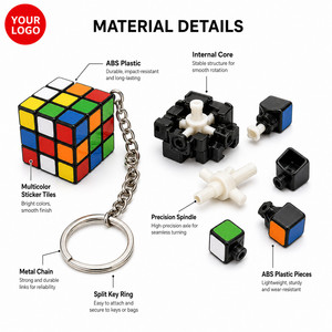 Custom Logo 3x3 <b>Mini</b> Magic Cube Keychain Puzzle Toy Speed Cube <b>Keyring</b> for Promotional Gift Office Education Stress Relief - Product Image 4