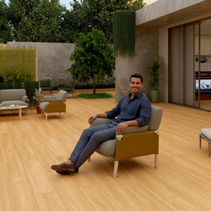 Baldosas de porcelana con aspecto de madera rústica London Natural de 20x120 cm, acabado mate para interiores contemporáneos - Product Image 6