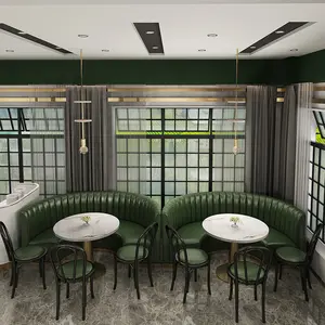 Elegant Steak House Modern Design Coffee Shop Used Leather Booths Seat Dining Half Round Booth Seat Restaurant