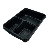 Boîte à lunch pour restauration rapide à 3 compartiments, emballage alimentaire en plastique thermoformé à emporter
