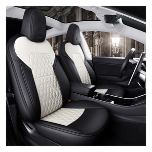 เบาะหนังเทียม Nappa คุณภาพสูง แบบสั่งตัดพอดีสำหรับรถยนต์ <span class=keywords><strong>Tesla</strong></span> <span class=keywords><strong>Model</strong></span> <span class=keywords><strong>3</strong></span> Highland ปี 2024 2025 ป้องกันน้ำได้ ครอบคลุมทั้งเบาะหน้าและเบาะหลัง - Product Image 1