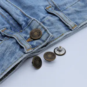 customized gole supplier metal Oem Buttons Custom Sewing For Clothes Gunmetal Jeans Button Pants
