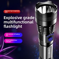 Lampe torche LED étanche Howlighting pour extérieur, batterie 18650, portée de 300 m, charge USB, multifonctionnelle, camping, usage domestique