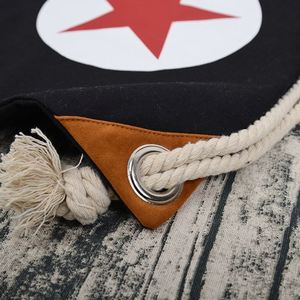 Sacs à dos de voyage en toile de coton avec cordon de serrage, sacs à cordon en corde de coton pour cadeaux, plage, sport, sac noir à cordon de serrage - Product Image 5