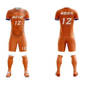 Wholesale 100% Polyester Cheap Sublimation Soccer Jerseys Set Kits Custom Polo Shirt Quick Dry Soccer Wear For Men