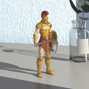 Figurine de chevalier spartiate en résine de haute qualité personnalisée avec épée et bouclier Statue de décoration de guerrier vintage en gros - Product Image 4