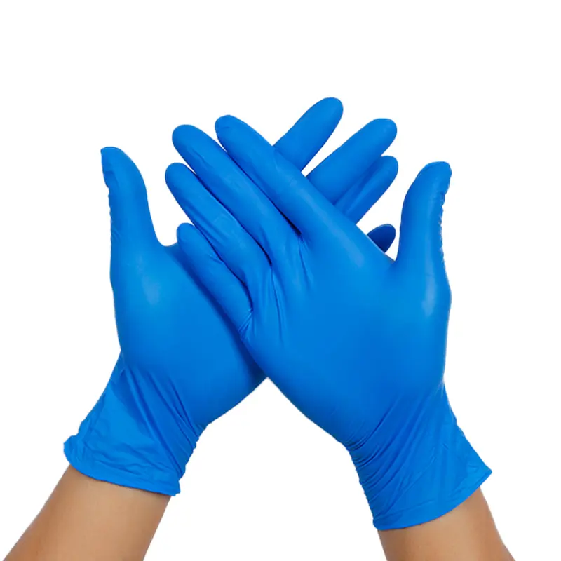 Guantes de nitrilo azules para el hogar, guantes de cocina sin polvo táctiles para comida, 4mil