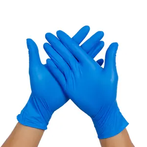 Guantes de nitrilo azules para el hogar, guantes de cocina sin polvo táctiles para comida, 4mil