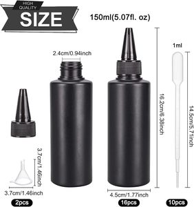 Bouteille applicatrice en plastique personnalisée 120ml 240ml 500ml pour huile capillaire, avec bouchon rotatif et embout, pour solvant, peinture, encre, colle à perruque, sérigraphie - Product Image 2