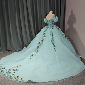 Quinceanera <strong>Dresses</strong> <strong>Off</strong> <strong>the</strong> <strong>Shoulder</strong> Ball Gown Floral Appliques Lace Bow Back <strong>Corset</strong> for Sweet 15 Girls Party 6615 - Product Image 4