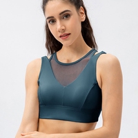 Beauty Back-Sujetador deportivo de malla transpirable para mujer, con cierre ajustable, para Yoga, a prueba de golpes, Sexy