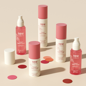 Flacon pulvérisateur de brume pour le visage, le corps et les cheveux en plastique <span class=keywords><strong>beige</strong></span> mat rond de luxe, 80 ml, 100 ml, 120 ml, 150 ml - Product Image 1