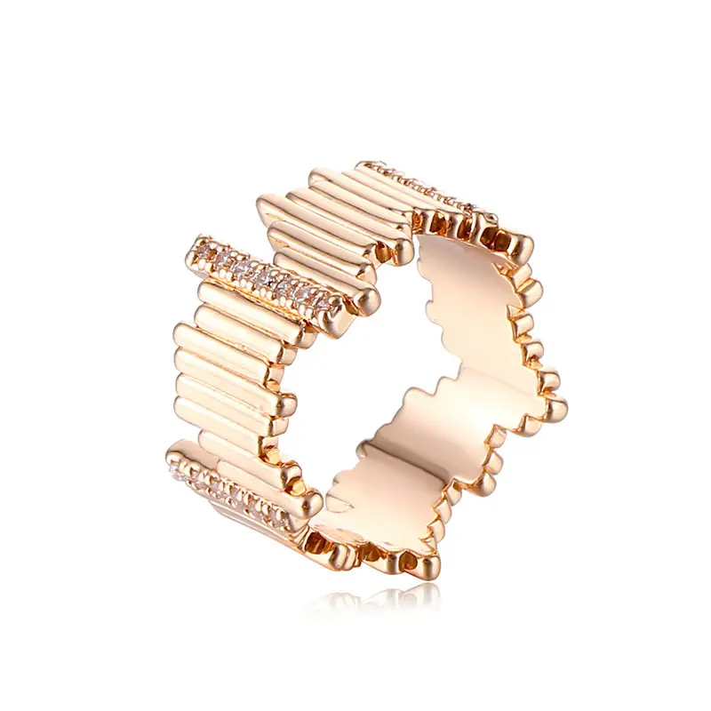 Nieuwe Mode Ontwerp Onregelmatige Patronen Geometrische Strip Ring 18K Vergulde Roestvrijstalen Strip Ring Voor Vrouwen