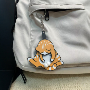Porte-clés chat imprimé en 3D tendance, breloque de sac chat œuf rotatif amusant, anti-stress, nouveauté de Machining Services - Product Image 3