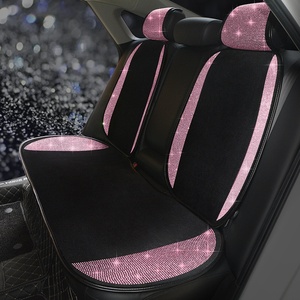 Coussin de siège arrière de voiture monobloc en flanelle rose orné de diamants, style déesse, célèbre sur internet, pour longs trajets, vente en gros - Product Image 4