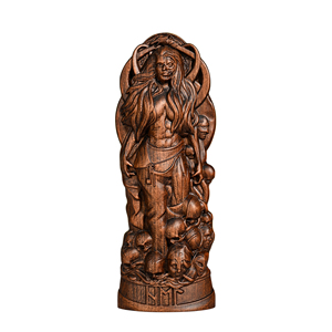 Estatua de la Diosa del Submundo Nórdico Tallada a Mano, Figura Pagana Vikinga de Madera, Decoración Rúnica de Mesa al por Mayor - Product Image 1