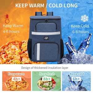 Insulated Backpack Oxford Cloth Navy Blue Gray Khaki Black Picnic Lunch Bag Outdoor Use - Product Image 4