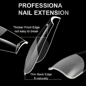 Faux ongles <span class=keywords><strong>en</strong></span> <span class=keywords><strong>amande</strong></span>, couverture complète, ultra-fins, sans couture, style mat mignon, pas besoin de lime/polissage, extensions d'ongles, pointes - Product Image 3