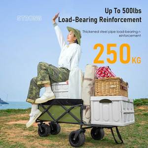 Carrinho de mão dobrável para acampamento, carrinho de mão dobrável para jardim ao ar livre e praia - Product Image 5
