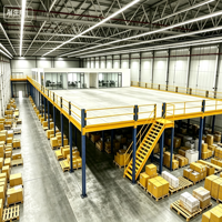 Étagère de mezzanine HONGXIN robuste en acier laminé à froid, sans boulons, avec revêtement en poudre, résistante à la corrosion, réglable et personnalisable