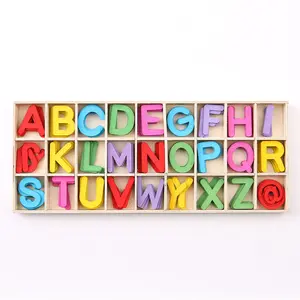 educational toy HOYE CRAFTS Learning Toys Colored Letters Ornament Wooden Alphabet Puzzle With Storage Tray