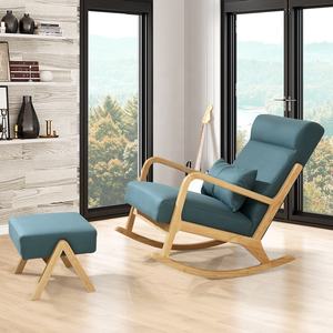 Fauteuil à bascule <span class=keywords><strong>inclinable</strong></span> moderne en tissu technique avec pieds en bois massif et capitonnage, idéal pour appartement, hôtel, salon – Plusieurs coloris disponibles - Product Image 2