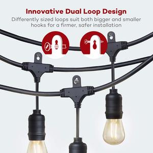 Luz colgante para el hogar y el jardín conectable de grado comercial, bombillas Edison inastillables S14 de 48 pies, luces de cadena para exteriores resistentes a la intemperie - Product Image 3