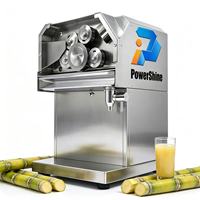 Powerfriend 5 Rollen RVS Motor Automatische Commerciële Fruit Suikerriet Persmachine Hoge Opbrengst Sapcentrifuge 0.75kw 220v/110v