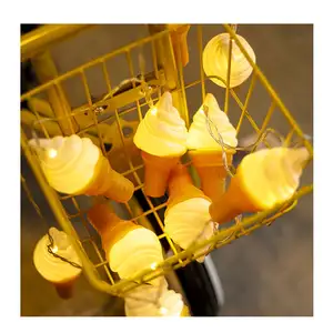 Nouveau Led Ice Cream Light String Burger Fries Lumière Décorative Restaurant Fête Anniversaire Décoration Lumière