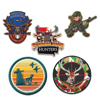Patch décoratif brodé à motif de bois de cerf, couleur rustique, à fixation auto-agrippante, pour veste, gilet, sac à dos, direct usine