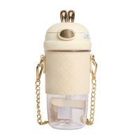 Chine prix de gros bouteille d'eau en plastique transparente pour enfants sans BPA avec paille pour le sport et la paille