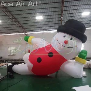 Bonhomme de neige géant mignon gonflable de Noël couché sur le sol Blow-up Winter Snowman Balloon Cartoon Model for Seasonal Decor - Product Image 2