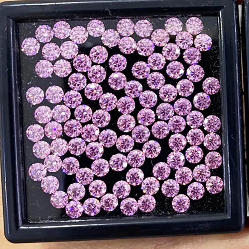 핑크 옐로우 블랙 화이트 블루 색상 근접 다이아몬드 스몰 사이즈 0.8 ~ 2.9mm 라운드 컷 보석 근접 Moissanite