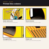 Maison à gratter pour chat en carton, motif guitare, design toit incliné, pour chats d'intérieur, vente en gros, direct usine