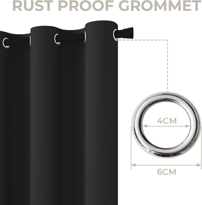 Cortina Opaca para Puerta y Ventana, Separador de Habitaciones, Cortina para Cuarto de Vestir con Ojales y Barra, Botón Magnético - Product Image 6