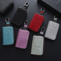 Hoge Kwaliteit Creatieve Auto Accessoires Sleutels Houder Auto Full Diamond Tas Sleutelhanger Voor Vrouwen Lederen Decoratie Beschermhoes