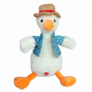 Wholesale recording playback plush toys electric duck doll children's electronic toy duck