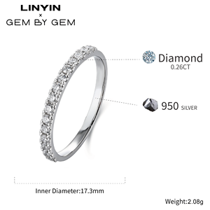 Bague romantique en argent pur massif personnalisée demi-main D VSS avec diamant pour anniversaire de femme bague faite à la main - Product Image 2