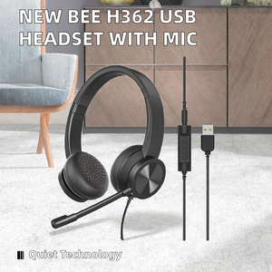 Nouveau <span class=keywords><strong>Casque</strong></span> Professionnel <span class=keywords><strong>Filaire</strong></span> USB <span class=keywords><strong>Haut</strong></span> <span class=keywords><strong>de</strong></span> <span class=keywords><strong>Gamme</strong></span> Bee H362 avec Micro Anti-Bruit pour Ordinateur et Centres d'Appels - Product Image 2