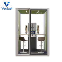 Cabine insonorisée Vestael, cabine de lecture acoustique pour bibliothèques, écoles, formation vocale, pratique des instruments, roulettes, LED