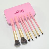 Kit de pinceaux de maquillage cosmétique fond de teint rose en gros avec boîte en fer boîte d'emballage pinceaux pour ensemble de pinceaux de maquillage