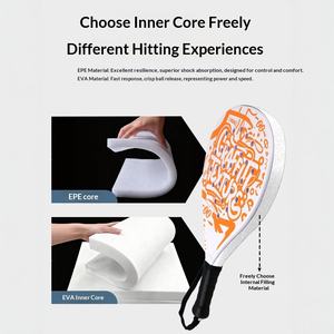 <span class=keywords><strong>Raquette</strong></span> <span class=keywords><strong>de</strong></span> padel <span class=keywords><strong>de</strong></span> niveau débutant pour l'entrée en matière sur le marché international, en ABS, alternative au carbone, légère, rebond puissant, grip G1 - Product Image 4