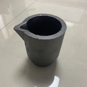 heat resisting refractory high-strength cast iron silicon graphite crucible for melting aluminium with nose