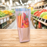 Industriële composteerbare conusvormige zak met hoge transparantie venster voor verse producten, groenten, fruit, supermarktverpakkingen