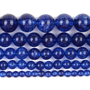 Piedra Natural al por mayor 4/6/8/10/12 cristal de cuarzo azul oscuro cuentas de piedra sueltas redondas para fabricación de joyería Diy - Product Image 2
