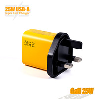 Adaptateur de charge rapide pour téléphone portable et ordinateur portable avec prise britannique 3 broches PD 25W PD 3.0 Super Fast Charging OTP