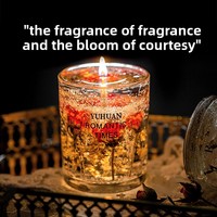 Transparente Gel-Wachskerze Duftkerze Sojabohnen-Mischung Getrocknete Blumen Baumwolldocht Handgemacht Wohndekor Aromatherapie Großhandel