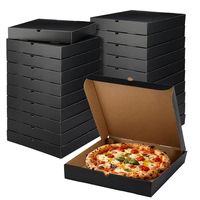 Umweltfreundliche 12 Zoll Schwarze Gewellte Rechteckige Pizzakartons Maßgefertigte Takeout-Pizzaverpackungsbox