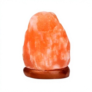 Premium quality Carved Himalayan Salt Lamp Pure Natural White Pink Waterproof Holiday & Wedding Decor with Wooden Base - Product Image 1
